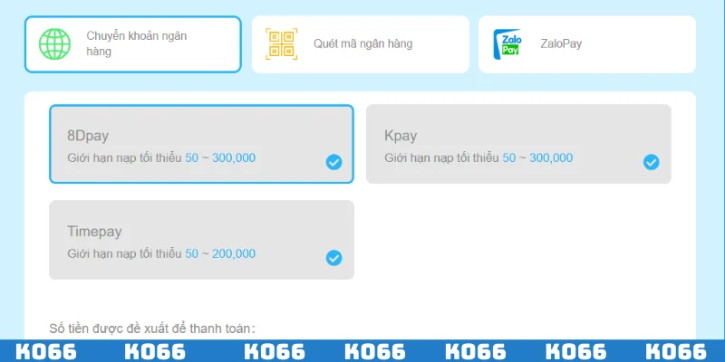 Lựa chọn phương thức phù hợp để thuận tiện nạp tiền KO66